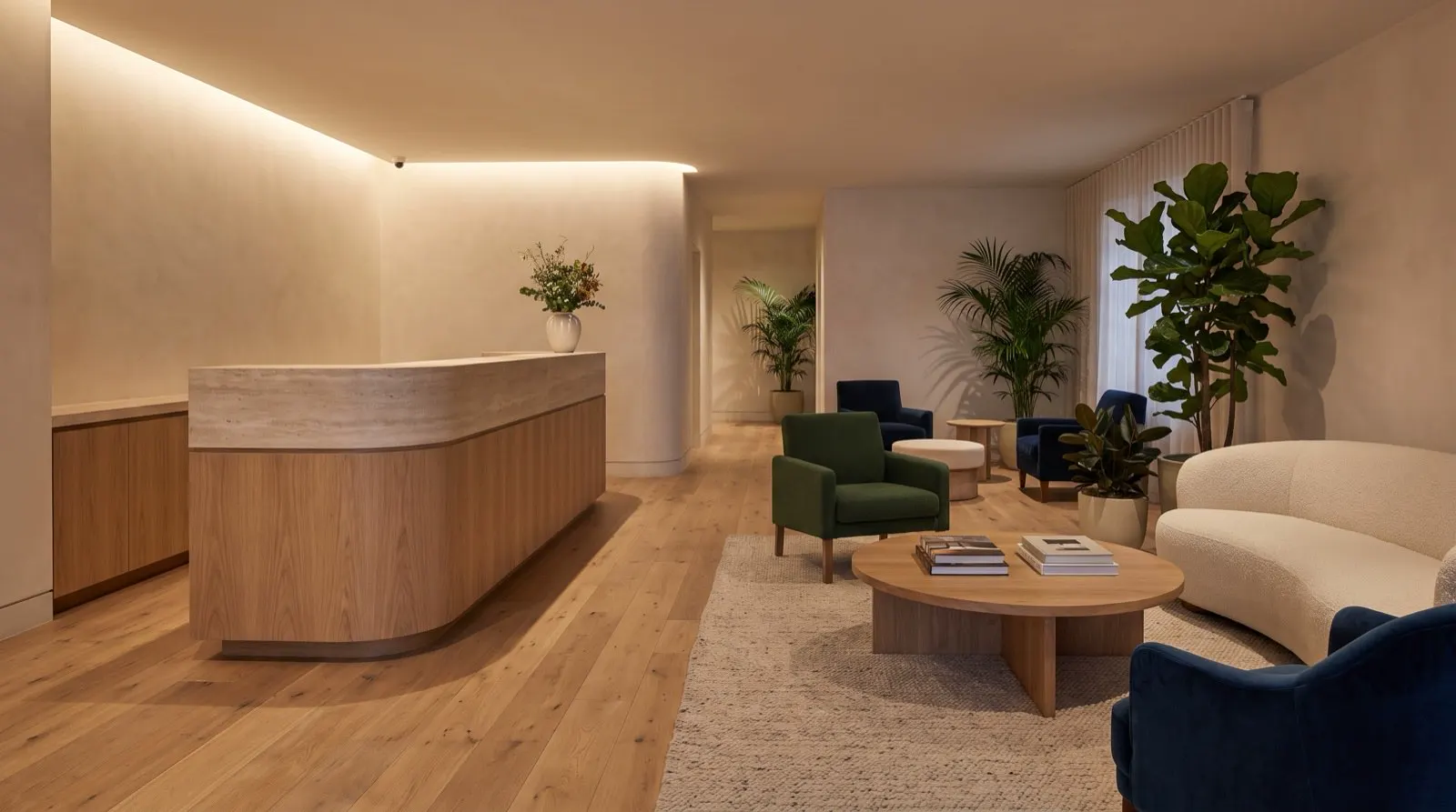 Stay® reception and guest lounge